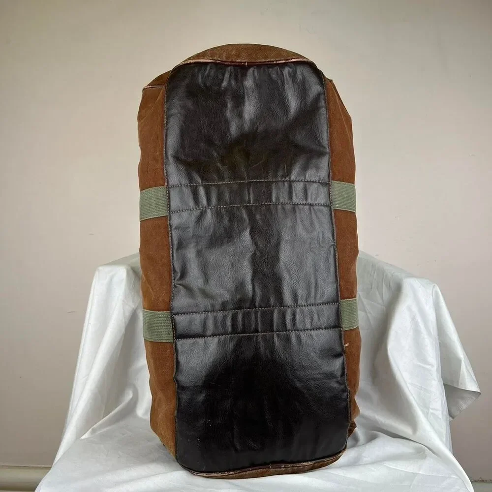 Vintage L.L. Bean Zipper Duffel Bag 80s Dark Brown